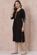 Petrol Blue LIVA Straight Kurta image number 0